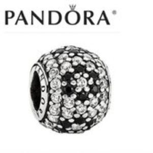 Authentic Pandora Black Crystal and Clear CZ